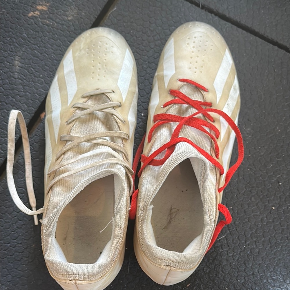 Adidas White and Red Soccer Cleats
